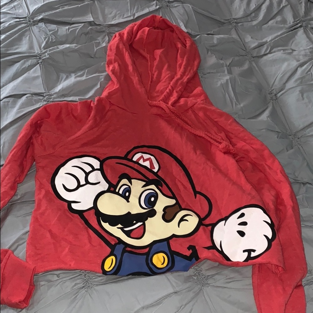 Mario crop top hoodie